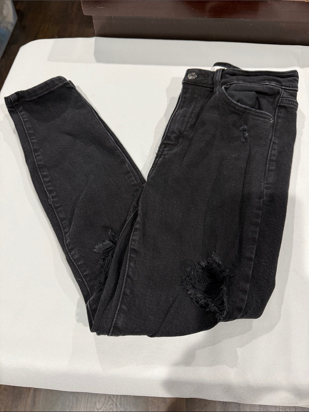 eunina Black Skinny Ripped Jeans
